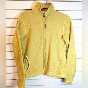Cloudveil Jackson Hole Soft Full Zip Yellow/gold Fleece Jacket Size M EUC